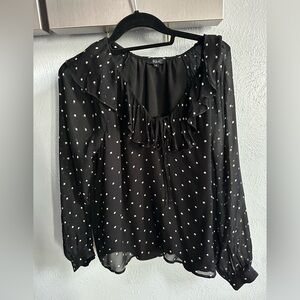 Rails Black and White Polka Dot Blouse